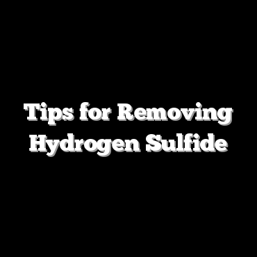 Tips for Removing Hydrogen Sulfide