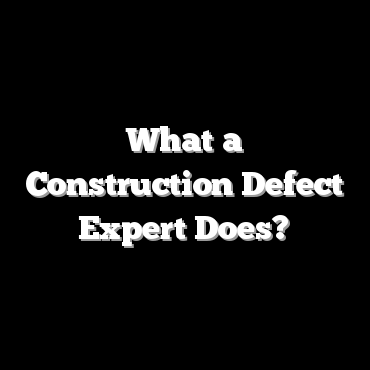 What a Construction Defect Expert Does?